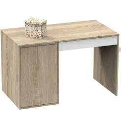 Sauthon Commode à langer évolutive en bureau Nova Chêne Doré - Blanc Lin