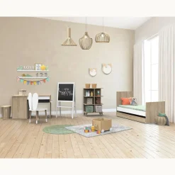 Sauthon Commode à langer évolutive en bureau Nova Chêne Doré - Blanc Lin
