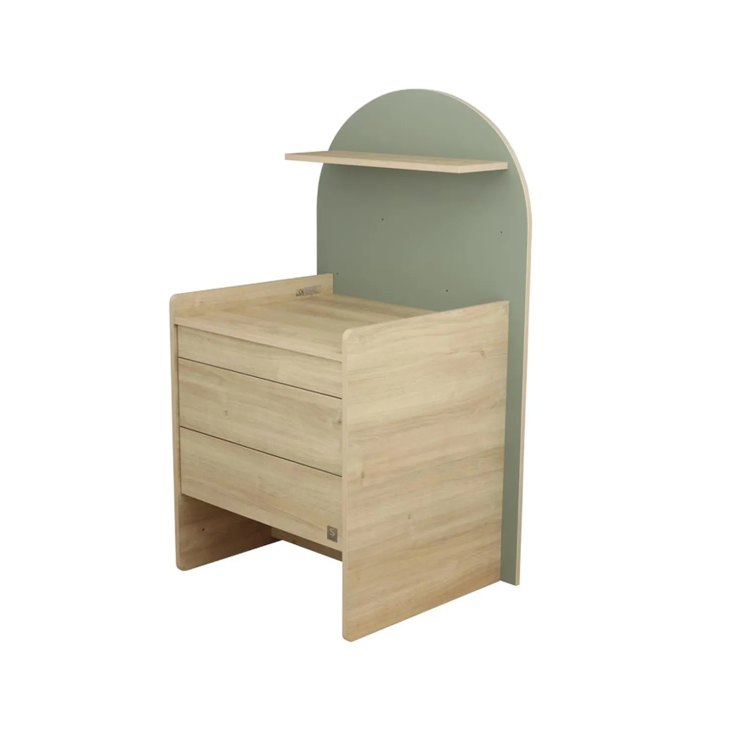 Sauthon Commode à langer évolutive en Bureau Arche Chêne Sépia/Sauge Arche