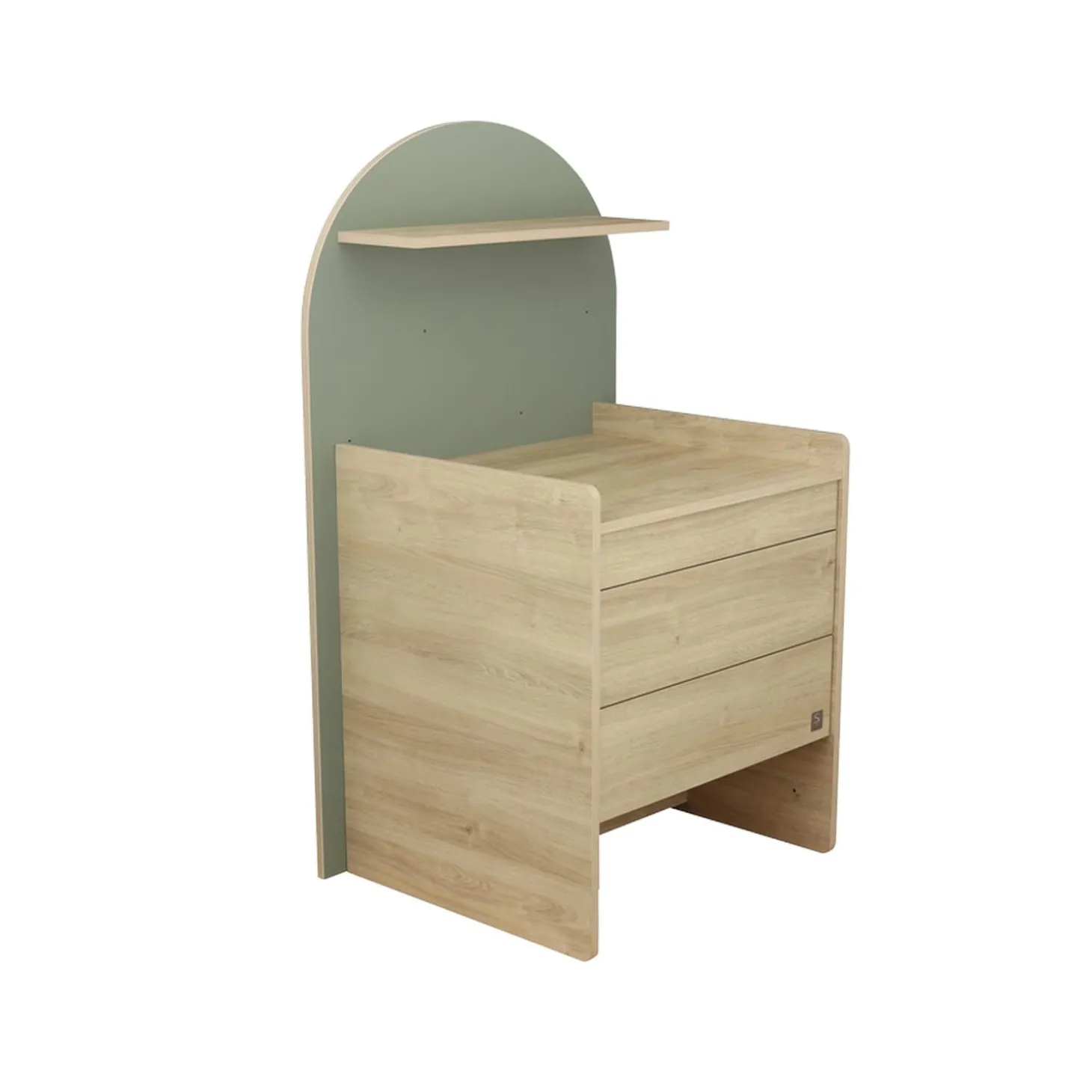 Sauthon Commode à langer évolutive en Bureau Arche Chêne Sépia/Sauge Arche