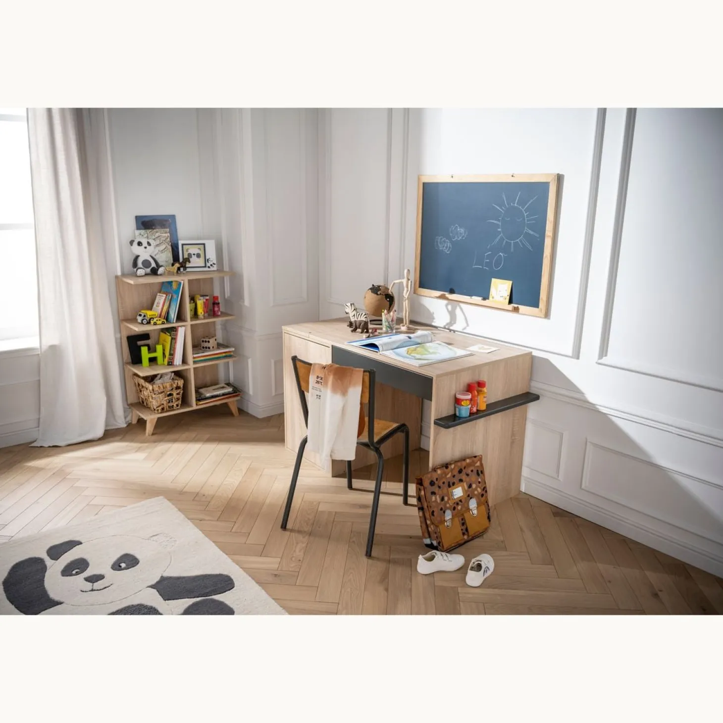 Sauthon Commode à langer évolutive en bureau Nova Chêne Doré - Gris Volcan