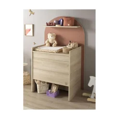 Sauthon                    Commode à langer évolutive en Bureau Arche    Chêne Sépia/Terracotta Arche
