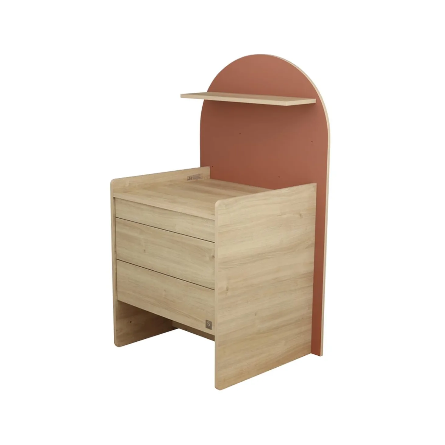 Sauthon Commode à langer évolutive en Bureau Arche Chêne Sépia/Terracotta Arche