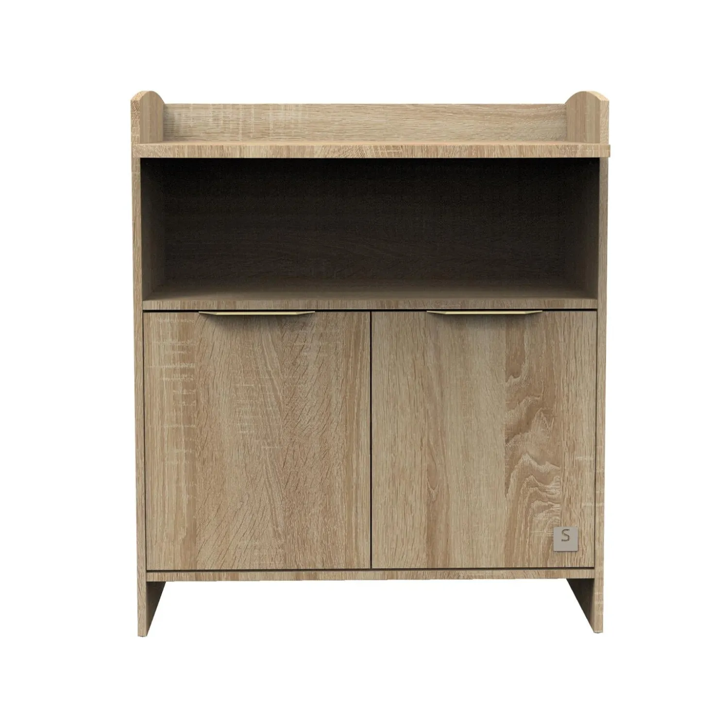 Sauthon Commode 2 porte Azur avec dispositif à langer Chêne Doré