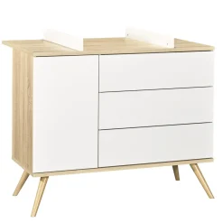 Sauthon Commode porte + 3 tiroirs Seventies Blanc