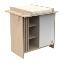 Sauthon                    Commode 1 porte Tokyo    Chêne Suave - Blanc