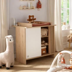 Sauthon Commode 1 porte Tokyo Chêne Suave - Blanc