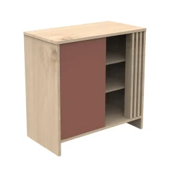 Sauthon Commode 1 porte Tokyo Chêne Suave - Terracotta
