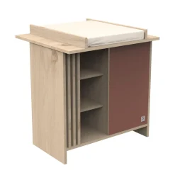 Sauthon Commode 1 porte Tokyo Chêne Suave - Terracotta
