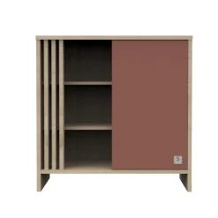 Sauthon Commode 1 porte Tokyo Chêne Suave - Terracotta