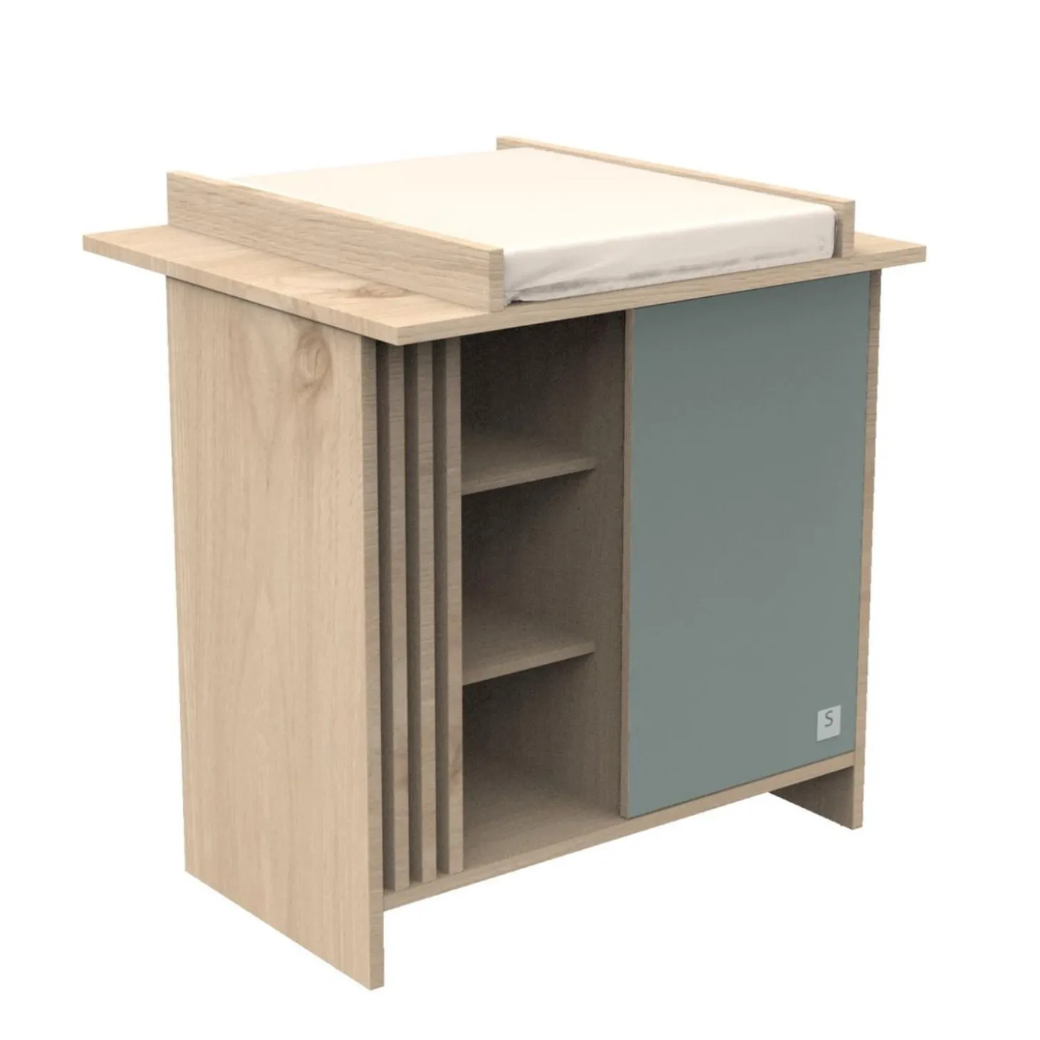 Sauthon Commode 1 porte Tokyo Chêne Suave - Sauge