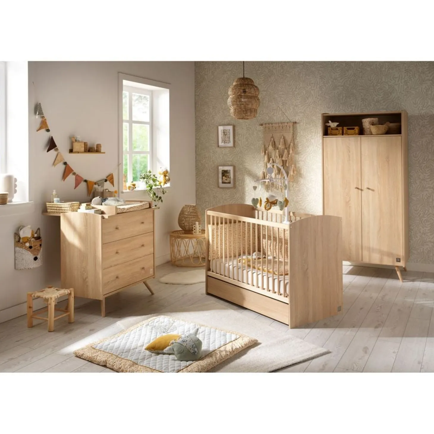 Sauthon Commode 3 tiroirs Access Chêne Doré