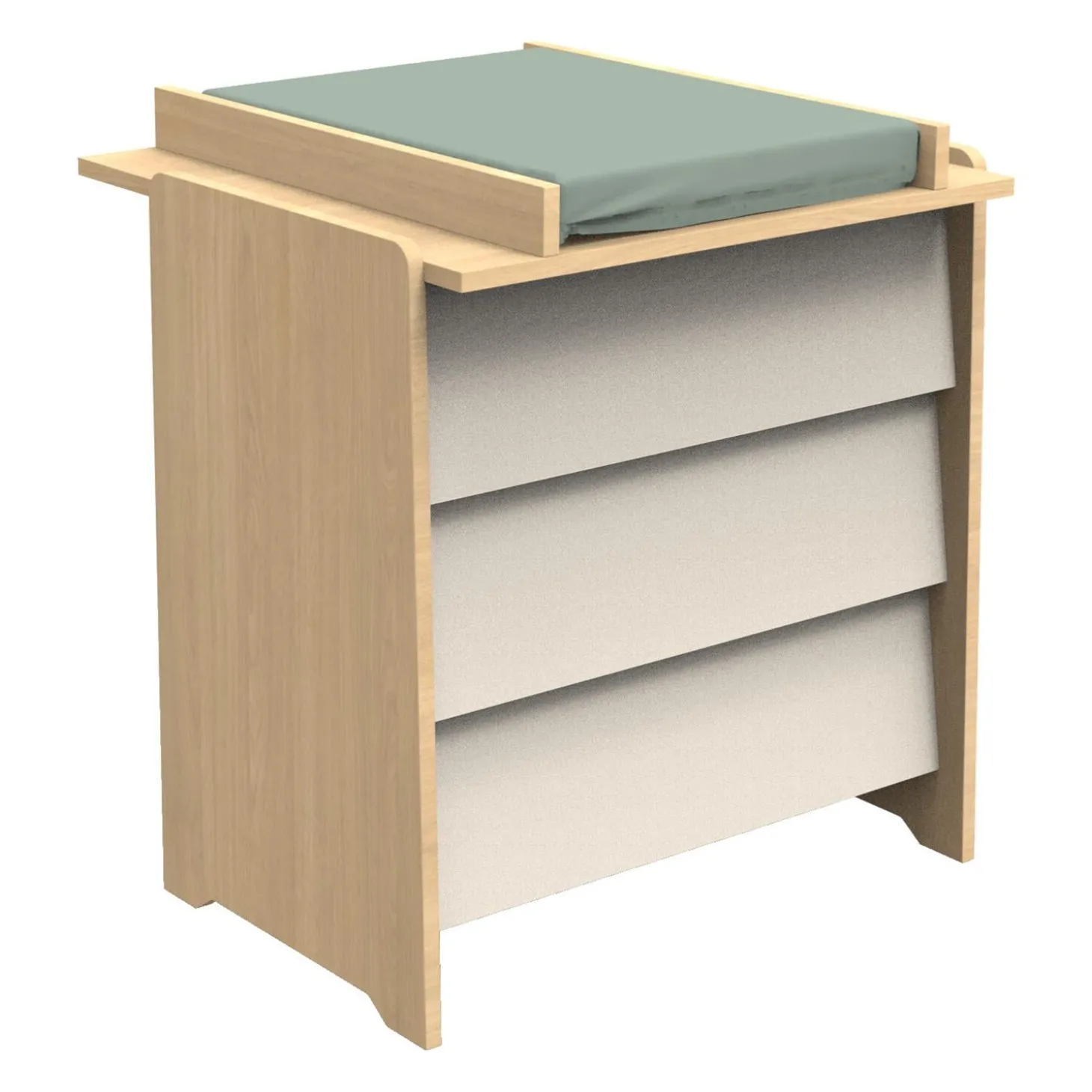 Sauthon Commode 3 tiroirs vanille Chêne Miel - Meringue