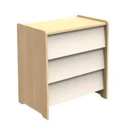 Sauthon Commode 3 tiroirs vanille Chêne Miel - Meringue