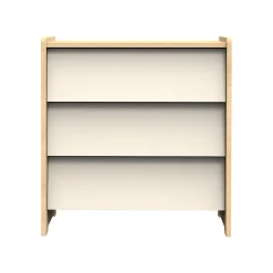 Sauthon Commode 3 tiroirs vanille Chêne Miel - Meringue