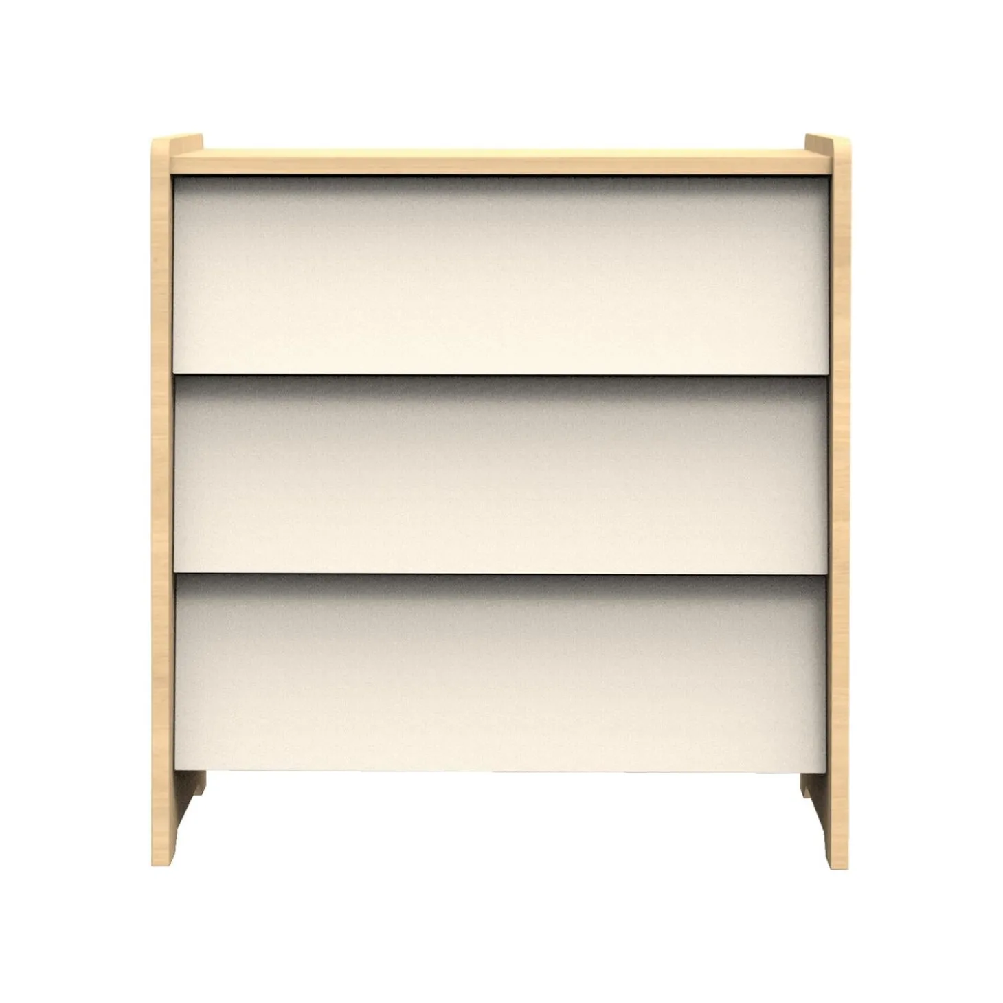 Sauthon Commode 3 tiroirs vanille Chêne Miel - Meringue
