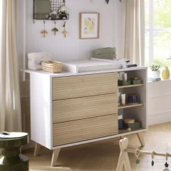 Sauthon Dispositif à Langer Dessus Integral Kronos Blanc / décor bois