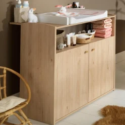 Sauthon Dispositif à Langer Pour Commode Dessus Integral Maxi Alice Chêne Suave / Blanc