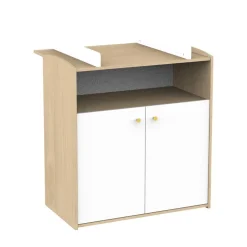 Sauthon Dispositif à Langer Pour Commode Dessus Integral Maxi Alice Chêne Suave / Blanc
