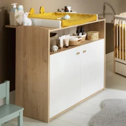 Sauthon Dispositif à Langer Pour Commode Dessus Integral Maxi Alice Chêne Suave / Blanc