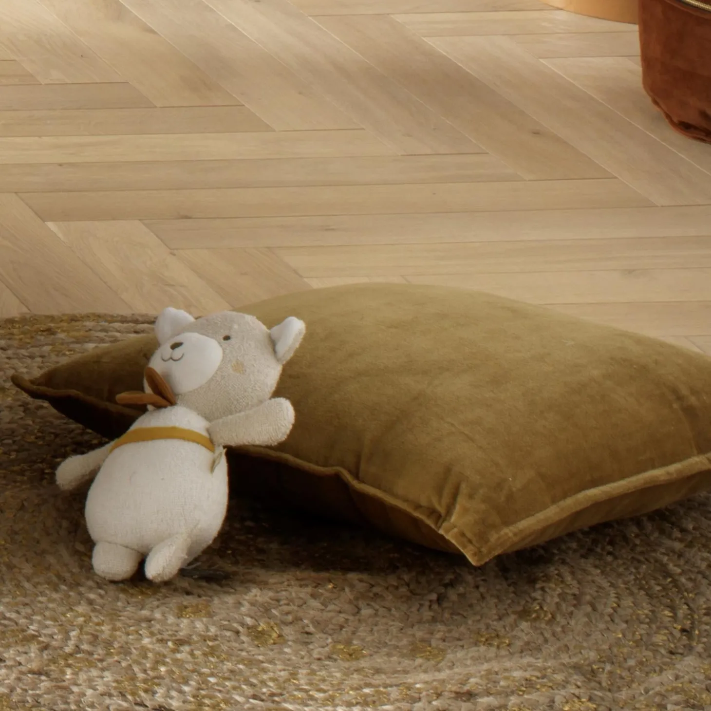 Sauthon Doudou Grand Modele Petit Soleil Beige Chiné/Ocre/Caramel
