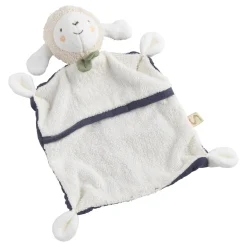 Sauthon Doudou Mouchoir Petit Nuage Beige Chiné/Bleu Orage/Vert Olive