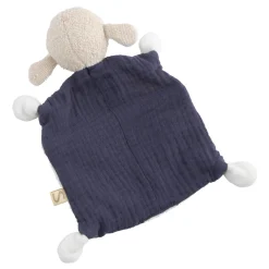 Sauthon                    Doudou Mouchoir Petit Nuage    Beige Chiné/Bleu Orage/Vert Olive