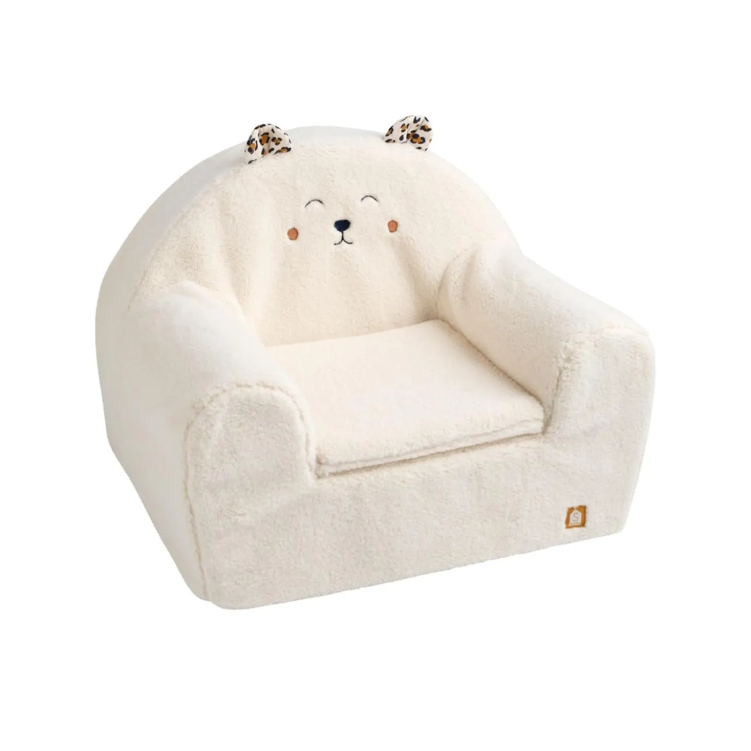 Sauthon Fauteuil Club Léopard Ecru/Noir/Caramel