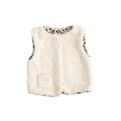 Sauthon                    Gilet Sans Manche Léopard    Ecru/Noir/Caramel