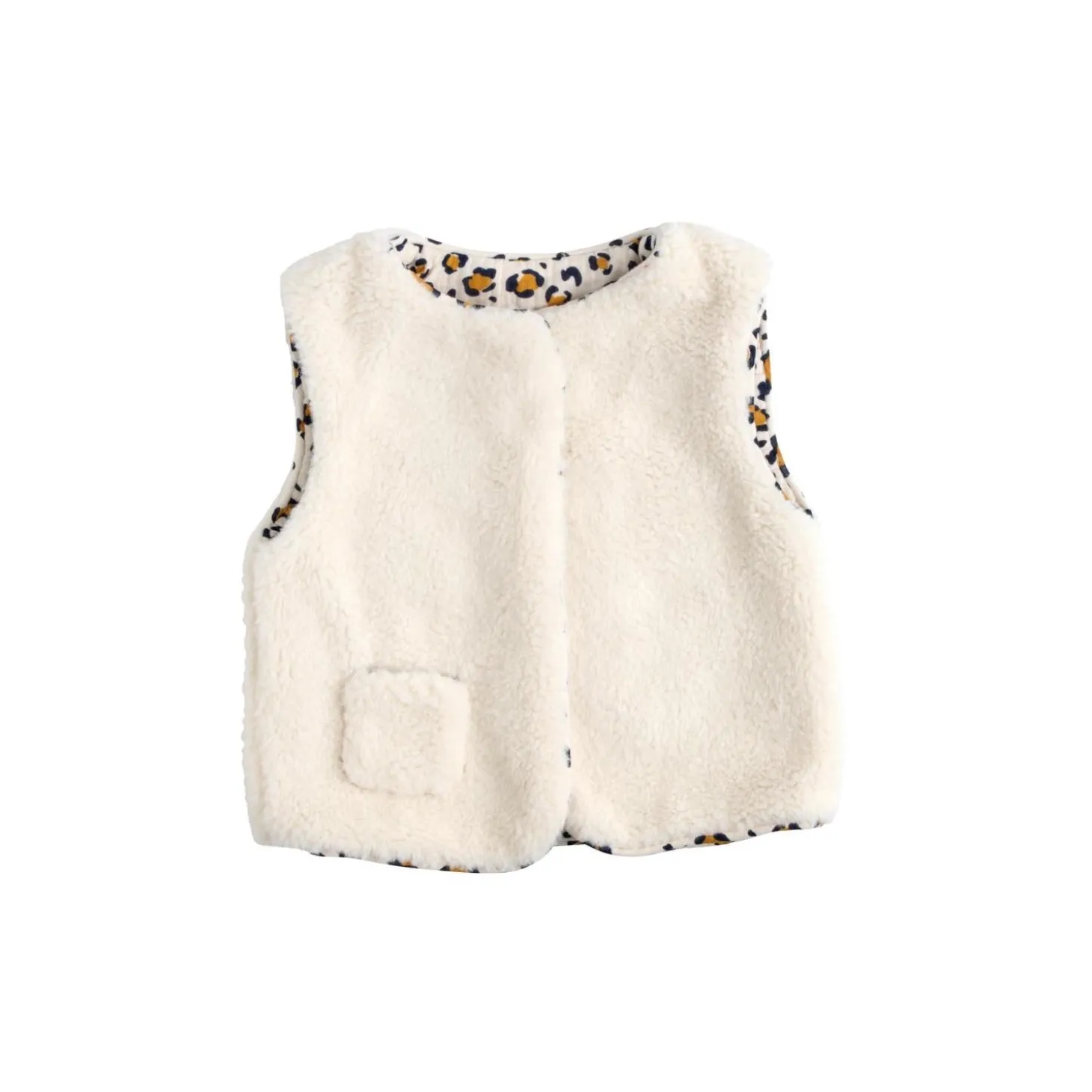 Sauthon Gilet Sans Manche Léopard Ecru/Noir/Caramel