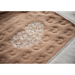 Sauthon                    Grand Tapis Petit Coeur    Rose Poudré/Beige Chiné