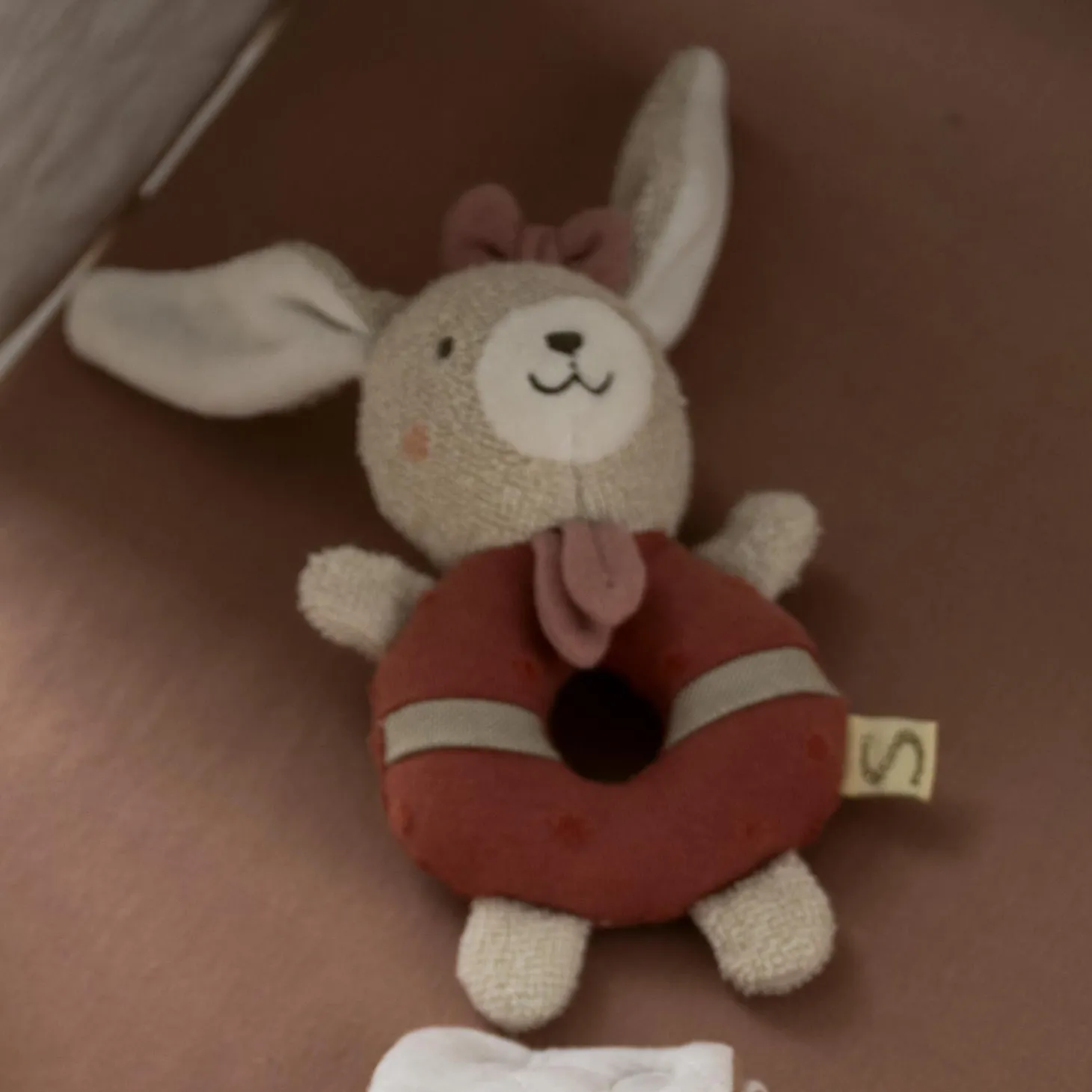 Sauthon Hochet Petit Coeur Beige Chiné/Rose Poudré