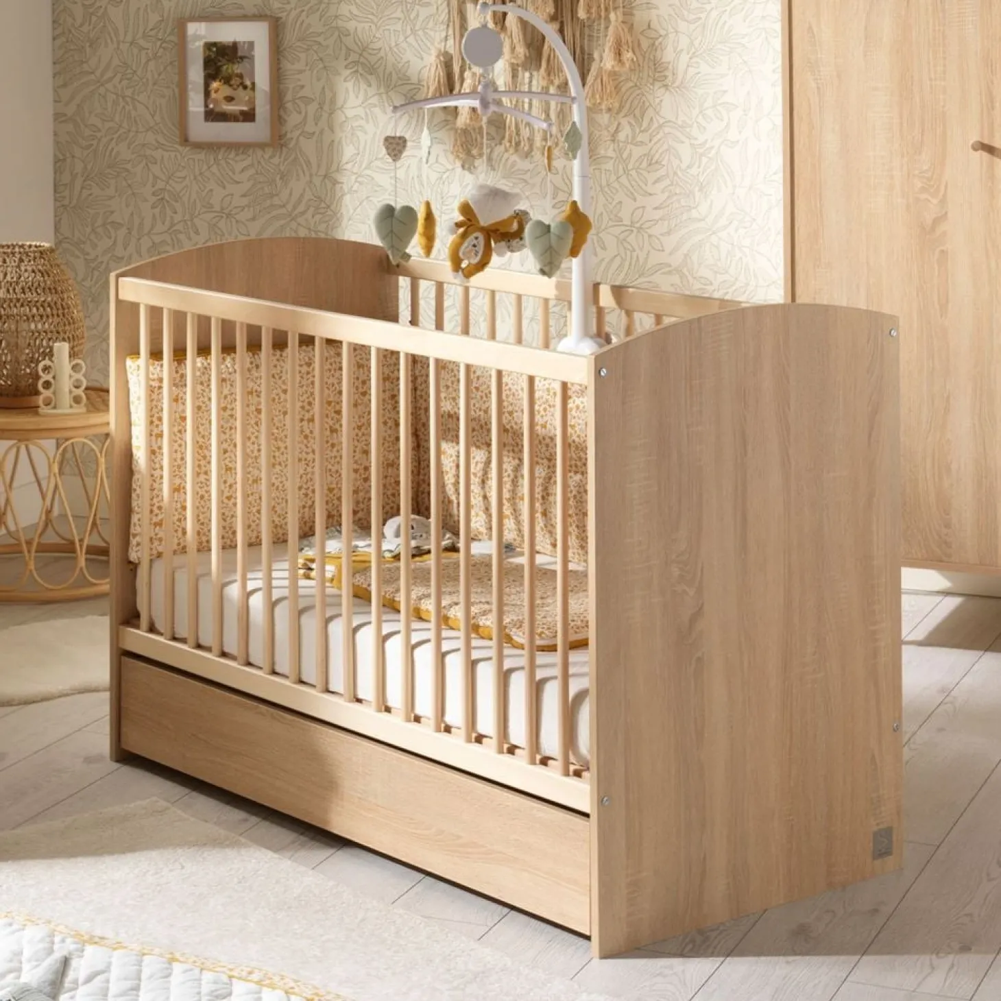 Sauthon Lit bébé Access Chêne Doré 60x120 cm