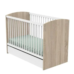 Sauthon                    Lit bébé Access    Chêne Doré - Blanc            60x120 cm