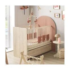 Sauthon Lit bébé Arche Chêne Sépia/Terracotta Arche/Crème 60x120 cm / 90x190 cm