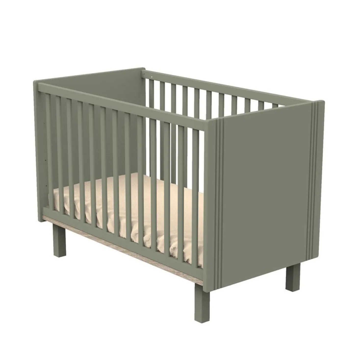 Sauthon Lit bébé Eléonore Kaki - Chêne Doré 60x120 cm