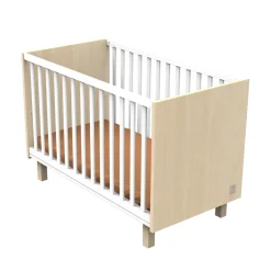 Sauthon Lit bébé Nature Chêne Velours - Blanc 60x120 cm
