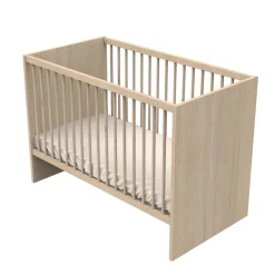Sauthon Lit bébé Tokyo Chêne Suave - Hêtre Vernis Naturel 60x120 cm