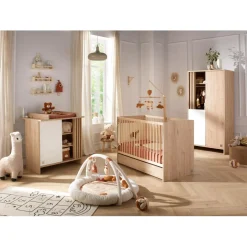 Sauthon Lit bébé Tokyo Chêne Suave - Hêtre Vernis Naturel 60x120 cm