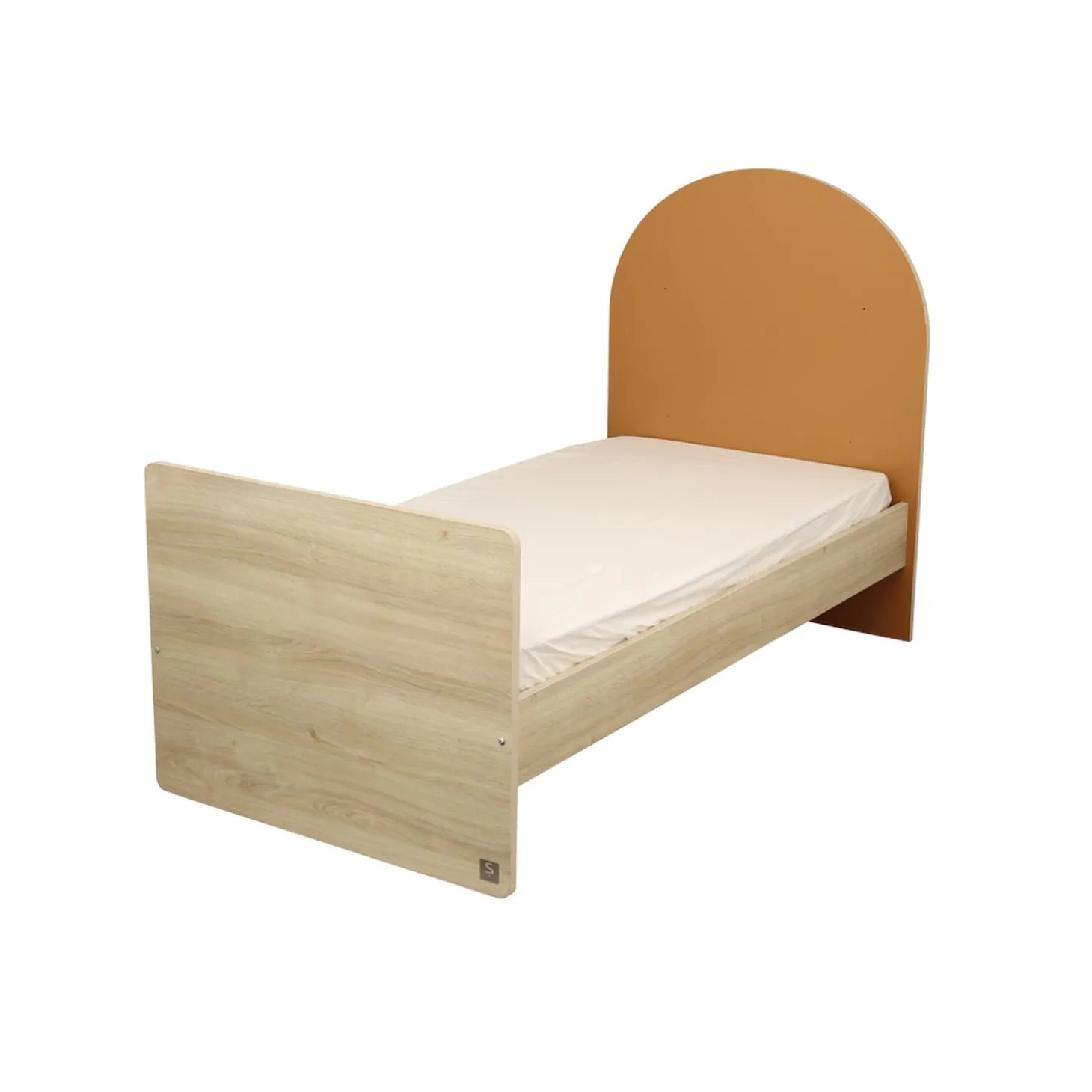 Sauthon Lit bébé Transformable Arche Chêne Sépia/Caramel Arche/Crème 60x120 cm / 90x190 cm