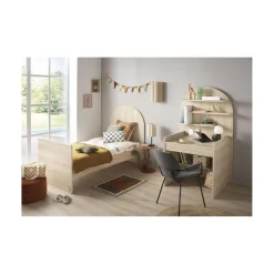 Sauthon Lit bébé Transformable Arche Chêne Sépia/Chêne Strié Sépia Arche/Crème 60x120 cm / 90x190 cm