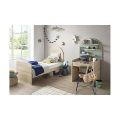 Sauthon Lit bébé Transformable Arche Chêne Sépia/Chêne Strié Sépia Arche/Crème 60x120 cm / 90x190 cm