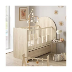 Sauthon Lit bébé Transformable Arche Chêne Sépia/Chêne Strié Sépia Arche/Crème 60x120 cm / 90x190 cm