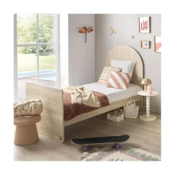 Sauthon Lit bébé Transformable Arche Chêne Sépia/Chêne Strié Sépia Arche/Crème 60x120 cm / 90x190 cm