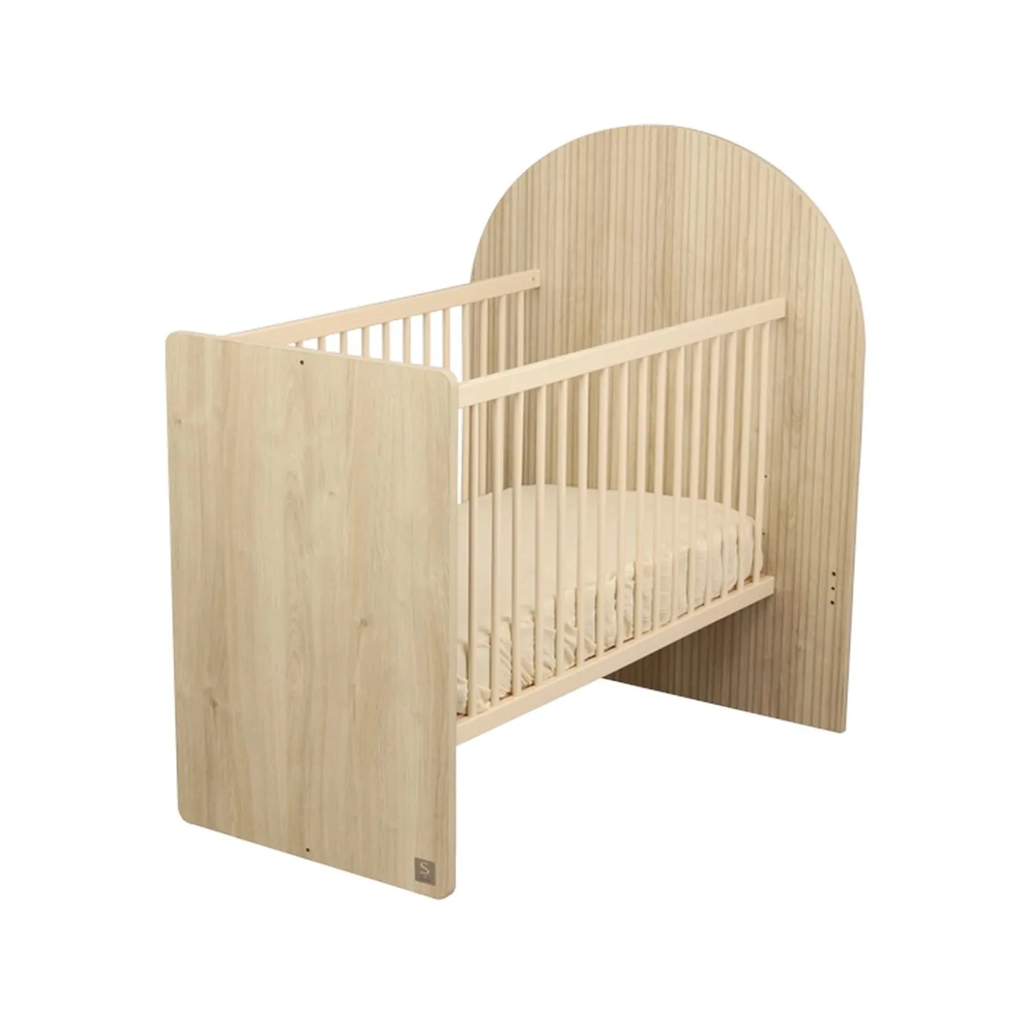 Sauthon Lit bébé Transformable Arche Chêne Sépia/Chêne Strié Sépia Arche/Crème 60x120 cm / 90x190 cm