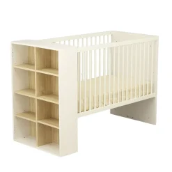 Sauthon Lit bébé transformable Paloma Blanc Neige/Chêne Strié Sépia/Chêne Sépia 60x120 cm