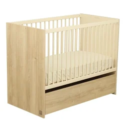 Sauthon Lit bébé transformable Melinée Crème/Chêne Sépia 60x120 cm