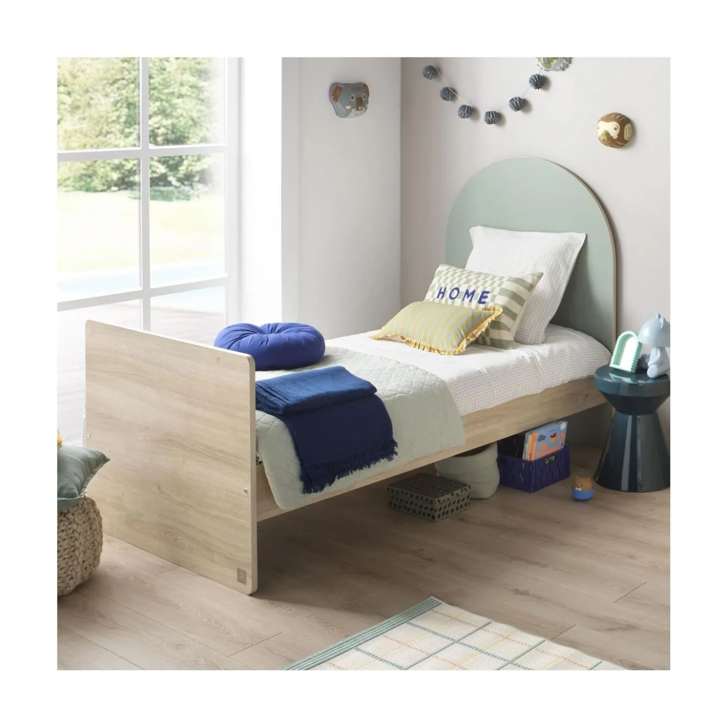 Sauthon Lit bébé Transformable Arche Chêne Sépia/Sauge Arche/Crème 60x120 cm / 90x190 cm