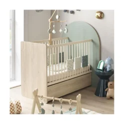 Sauthon Lit bébé Transformable Arche Chêne Sépia/Sauge Arche/Crème 60x120 cm / 90x190 cm