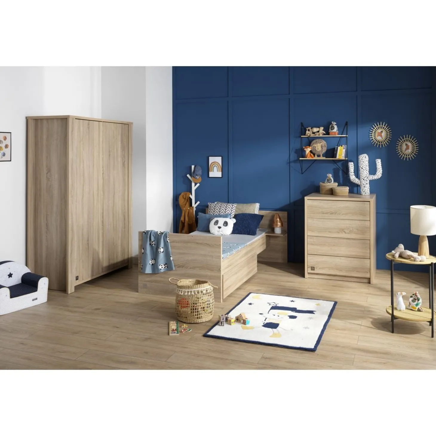 Sauthon Lit combiné évolutif Antonin Chêne Noisette Et Blanc 60x120 cm
